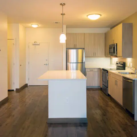 Updated kitchen in riverfront apartment in Wilmington, DE 