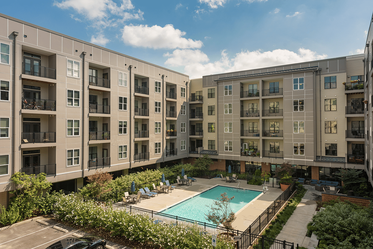 Private Courtyard and Swimming Pool at Harlan Flats in Wilmington DE